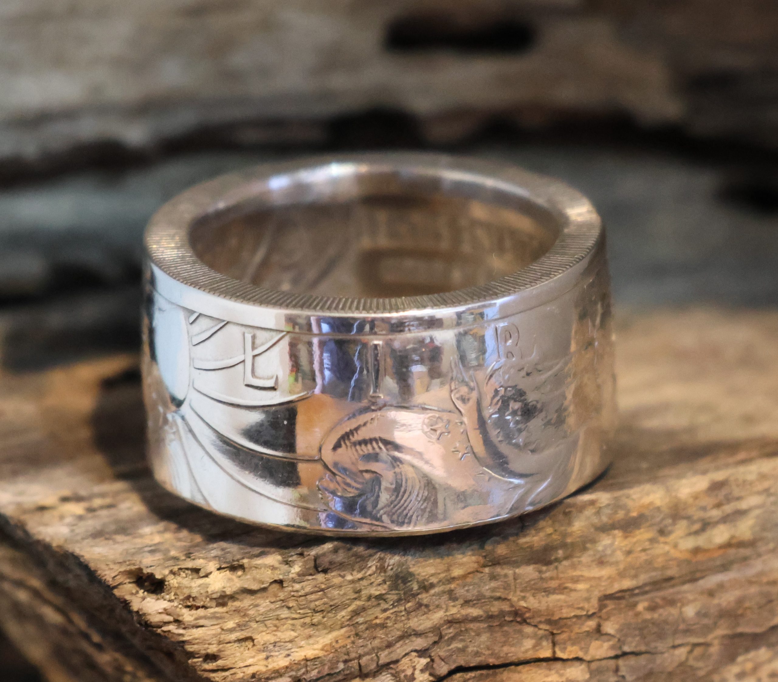 925 Sterling Silver/ Pure Silver Coin Ring For Unisex